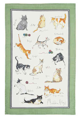 Geschirrtuch "Cats" von Madeleine Floyd by Ulster Weavers. Cotton Tea towel