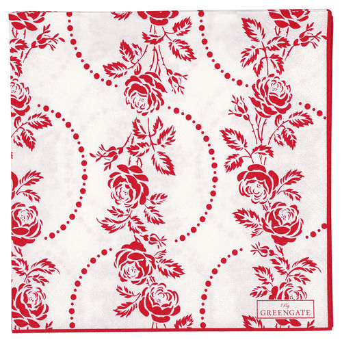 Papierservietten "Fleur" (red) von GreenGate. Paper napkin large