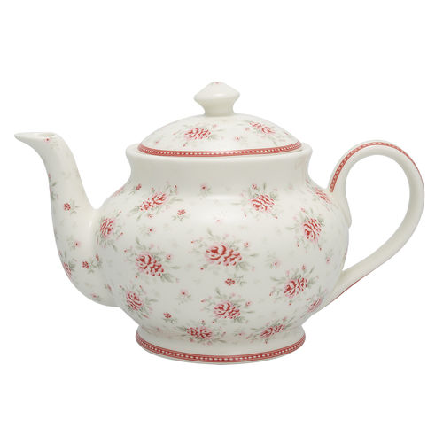 Teekanne "Flora" (white) von GreenGate. Teapot round