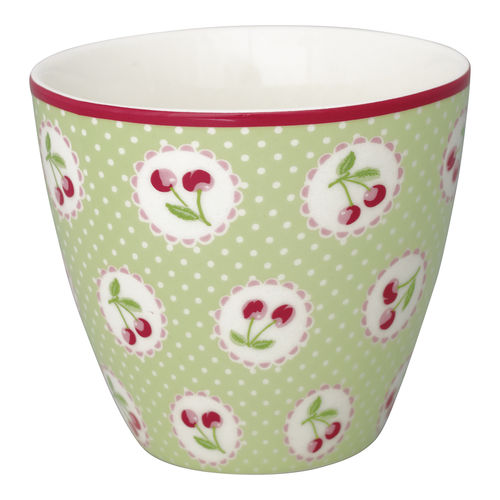 Latte Cup "Cherry berry" (pale green) von GreenGate. Tasse - Becher - Chacheli