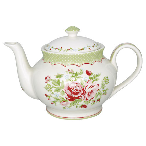 Teekanne "Mary" (white) von GreenGate. Teapot round
