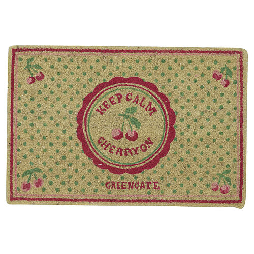 Fussmatte "Cherry berry" (pale green) von GreenGate. Doormat