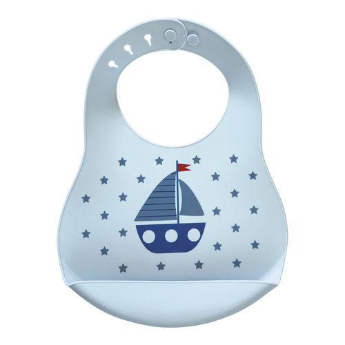 Lätzchen "Noah" (blue/Silikon) von GreenGate. Baby bib