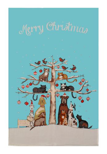 Geschirrtuch "Christmas Cats and Dogs" von Ulster Weavers. Cotton Tea towel