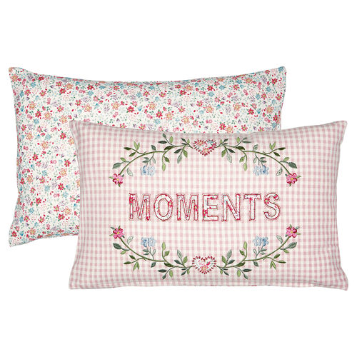 Kissenhülle "Moments" (pale pink) mit Stickerei, 30x50cm von GreenGate. Cushion