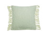 Kissenhülle "Velvet" (dusty mint) mit Fransen, 45x45 cm von GreenGate. Cushion cover