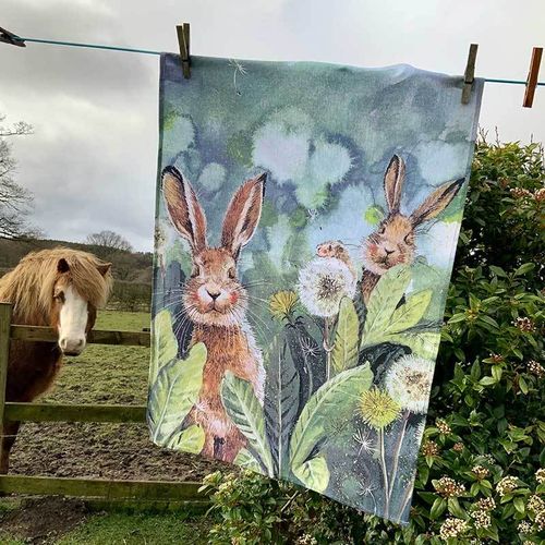 Geschirrtuch "Little Rabbits" (Kaninchen) von Alex Clark. Tea towel